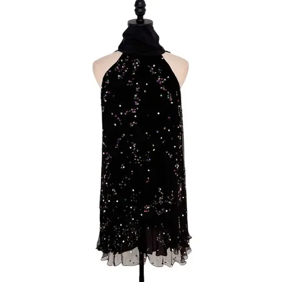 NWT Azeeza Atwood Sequin Dress Black Mini Cocktail Party Vegas LBD Size XS - Picture 2 of 12